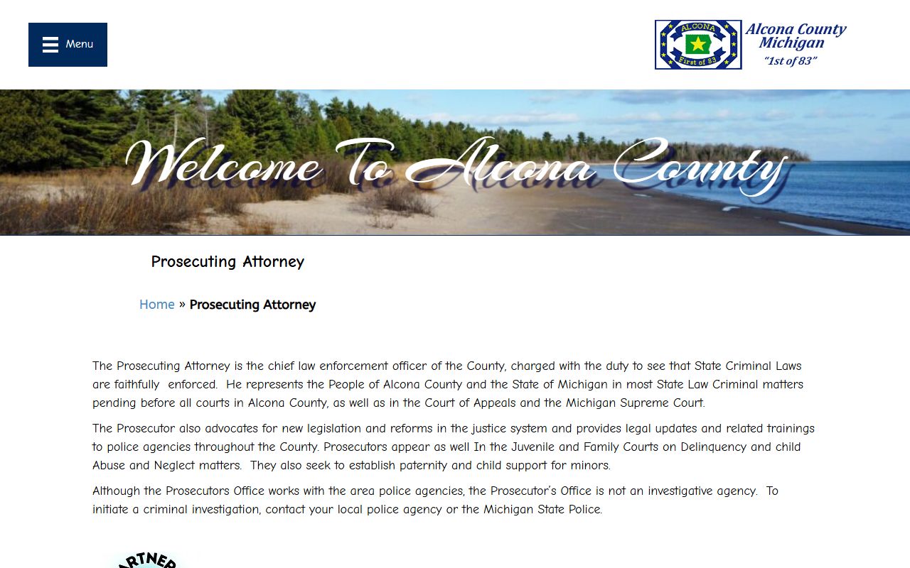 Alcona County criminal court records prosecuting attorney office