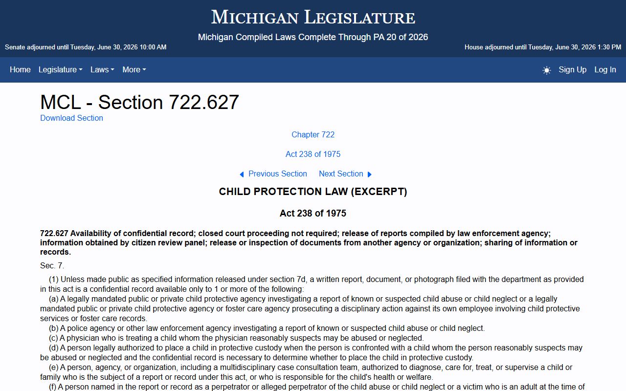Alcona County probate records child-protection confidentiality