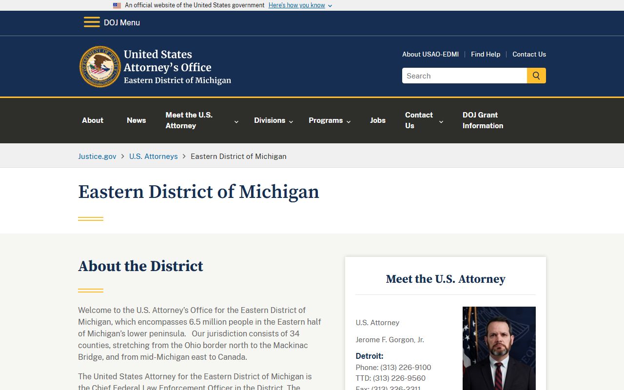 Alcona County warrant and federal U.S. Attorney office